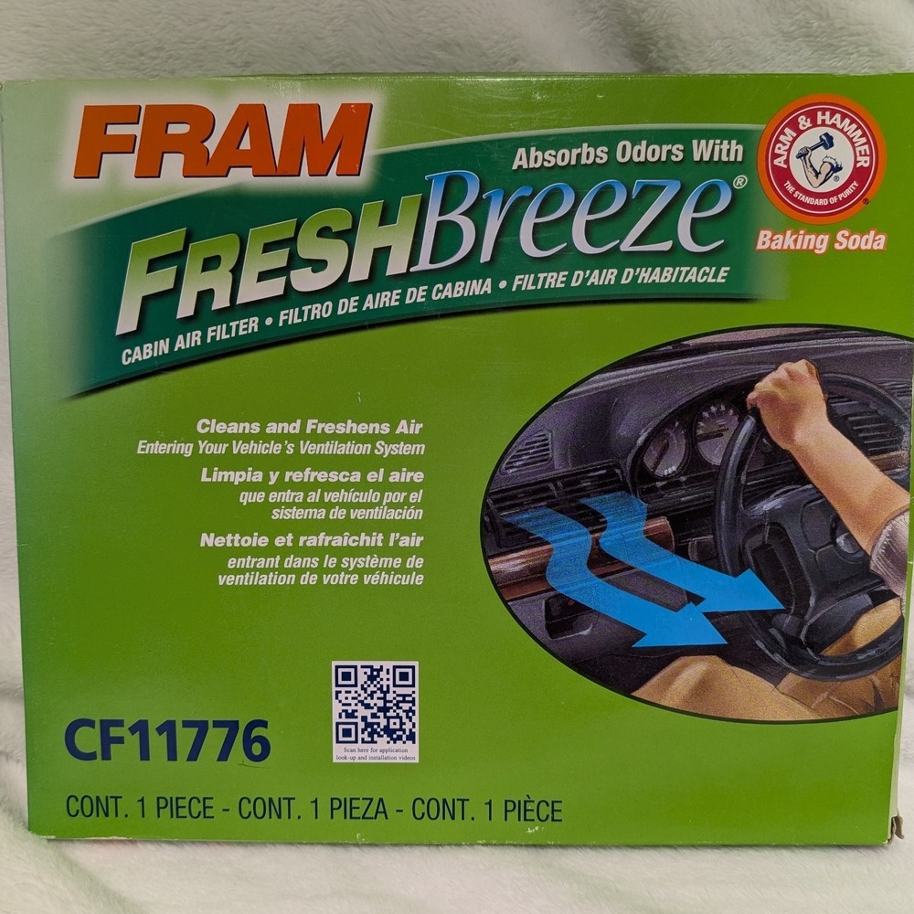 Fram Fresh Breeze Cabin Air Filter CF11776 Arm & Hammer Baking Soda Odor Absorb